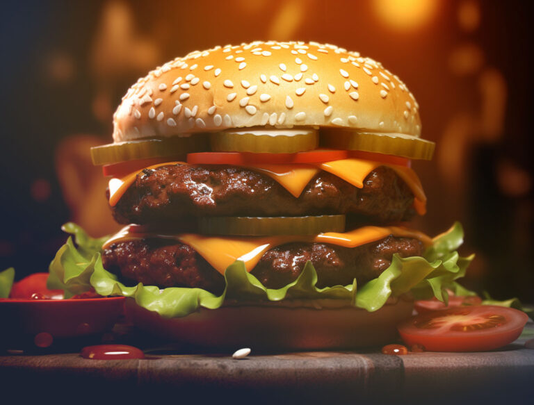 Imagem de AI em Close-up de um hambúrguer